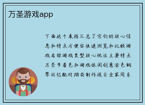 万圣游戏app